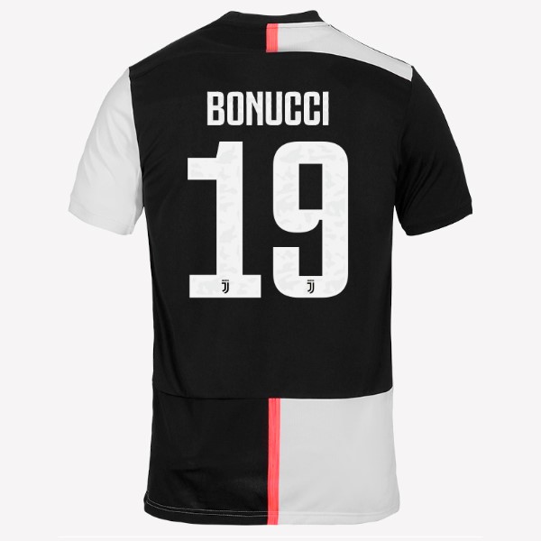 Camiseta Juventus NO.19 Bonucci 1ª 2019 2020 Blanco Negro